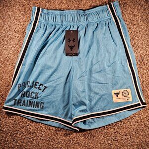 Under Armour Project Rock Penny Mesh Shorts Men's Size Medium 1377443-433 Blue